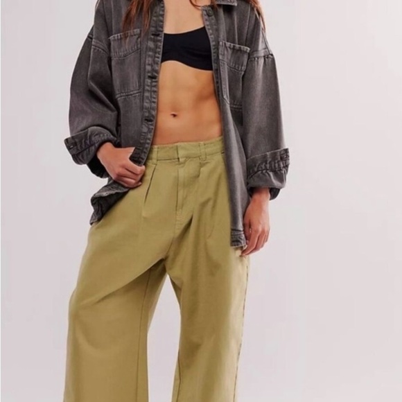 Free People Sweet Talk Chino Pants Size 4 NWOT green - Picture 4 of 12